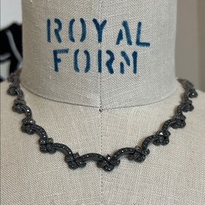 SOLD Judith Jack Black and Silver Marcasite Necklace & Bracelet set
